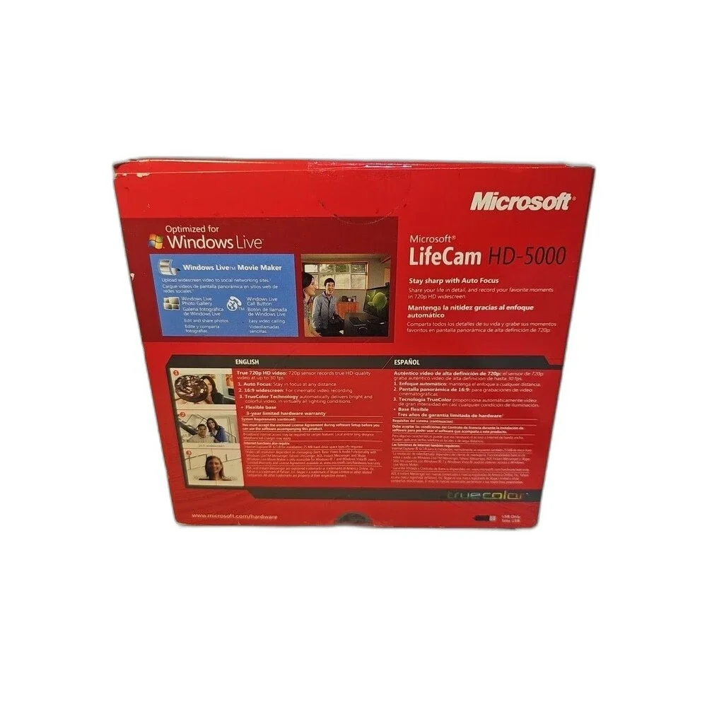 Microsoft LifeCam HD-5000 720p HD Webcam Auto Focus USB Camera Sealed